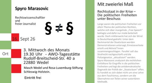 Mit zweierlei Maß, Rechtsstaat in der Krise - Die politischen Freiheiten unter Beschuss