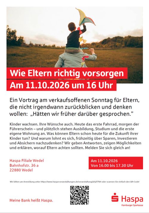 Wie Eltern richtig vorsorgen- ein Vortrag am verkaufsoffenen Sonntag