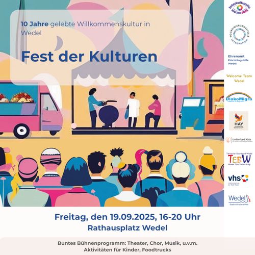 Der Einladungsflyer zum Fest der Kulturen auf dem Rathausplatz.