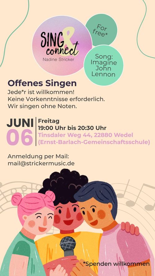 Das Plakat für "Sing and connect" - Offenes Singen