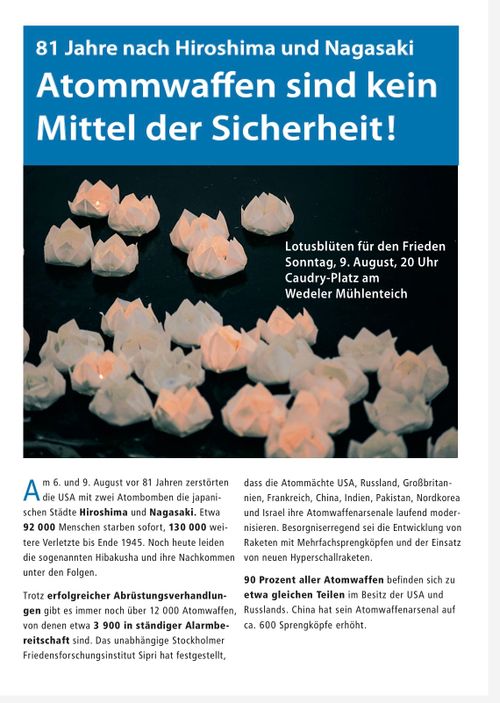 Gedenkveranstaltung zum Atombombenabwurf über Nagasaki 
