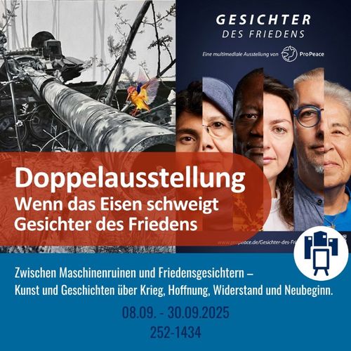 Plakat zur Doppel-Ausstellung in der VHS.
