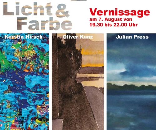 Vernissage der Gemeinschaftsausstellung „Licht und Farbe“ von Kerstin Hirsch, Oliver Kunz und Julian Press