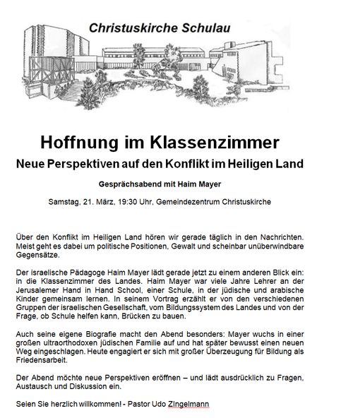 Hoffnung im Klassenzimmer - Neue Perspektiven auf den Konflikt im Heiligen Land