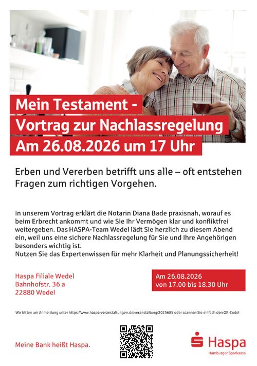 Mein Testament - warum Nachlassregelung wichtig ist, Vortrag von Notarin Diana Bade