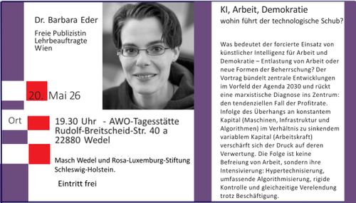 KI, Arbeit, Demokratie; Vortrag, Diskussion