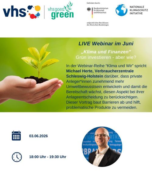 vhs goes green: Klima und Finanzen 
