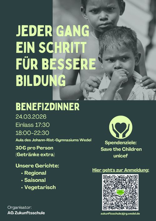 Benefizdinner zu Gunsten der Bildung von Kindern in Kriegs- und Krisengebieten