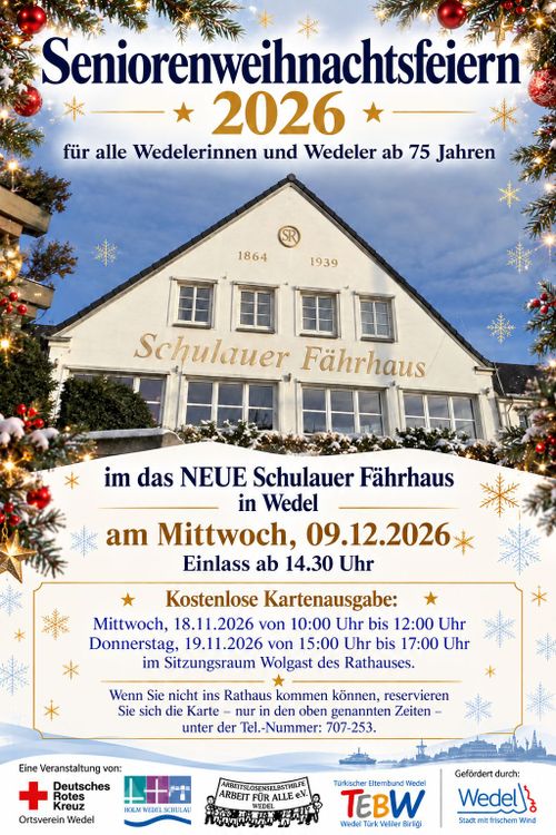 Kartenausgabe Seniorenweihnachtsfeiern Ü75+ zurück im Schulauer Fährhaus